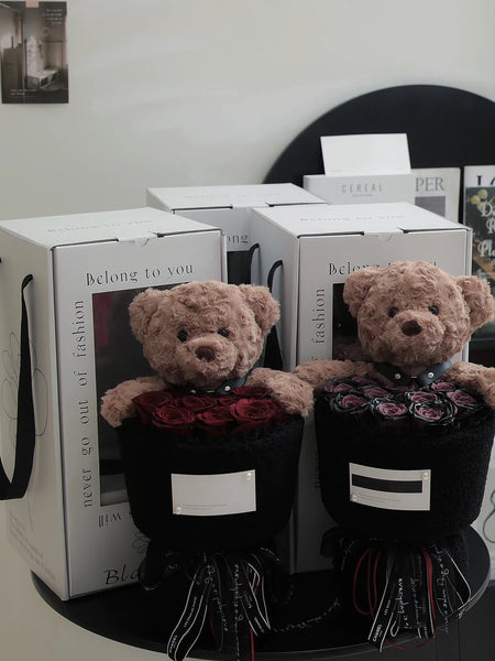 Teddy Lovers - everlasting roses