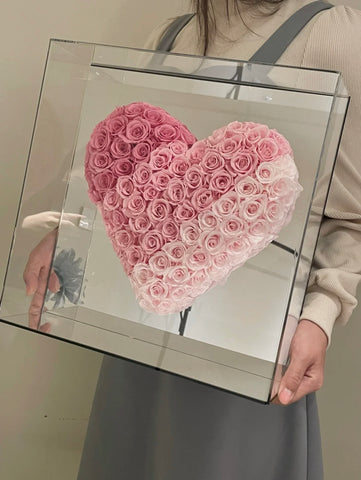 Mirrored Gradient Heart - Medium (everlasting flower)