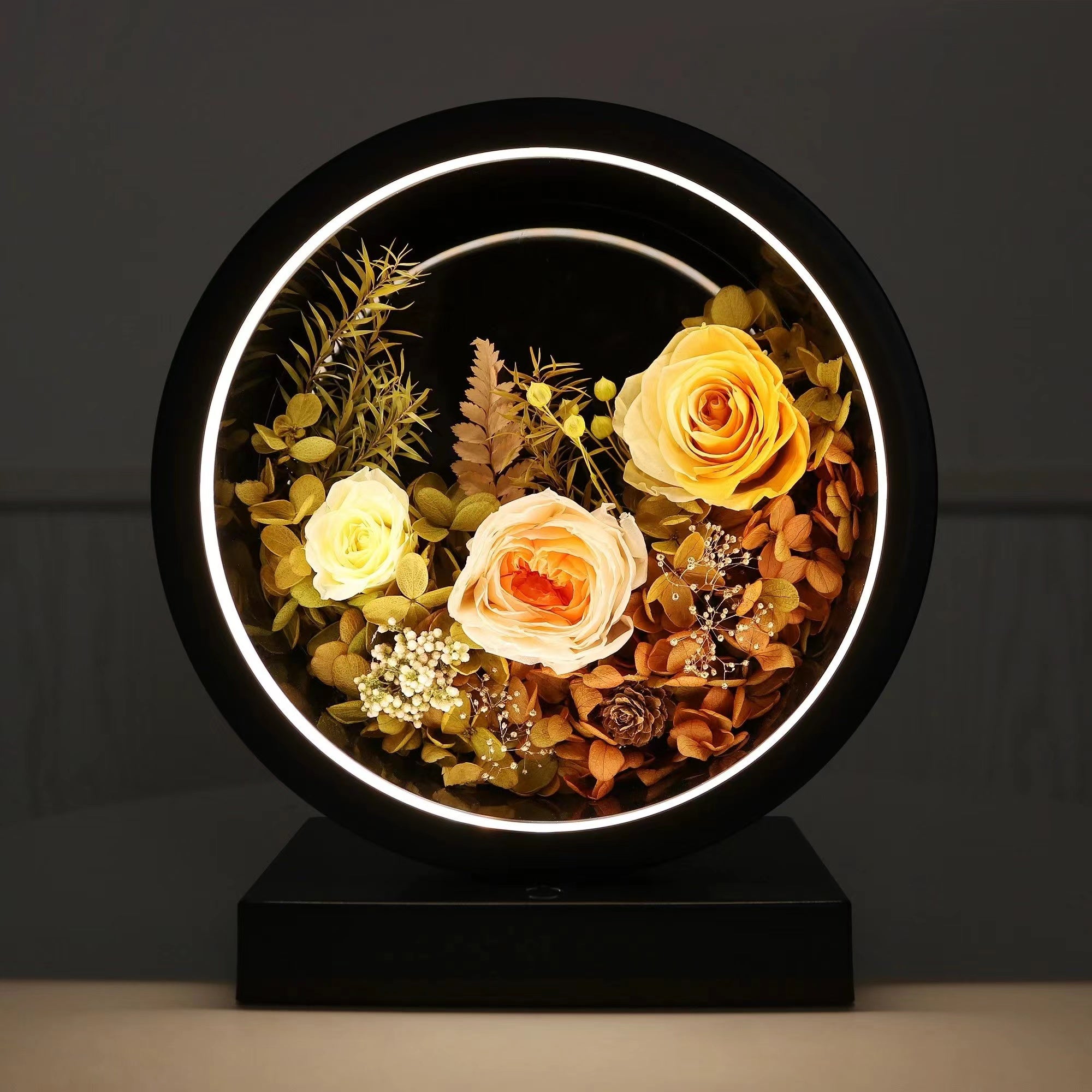 Full Moon Lamp - everlasting flower