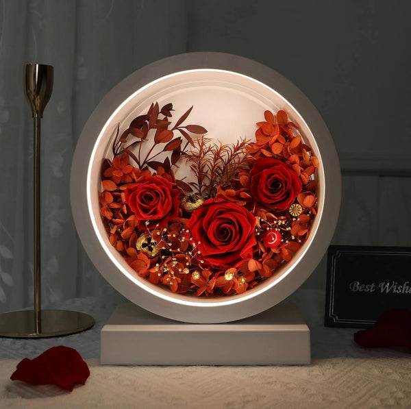Full Moon Lamp - everlasting flower